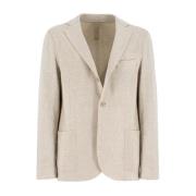 Melange Single-Breasted Jacket Eleventy , Beige , Heren