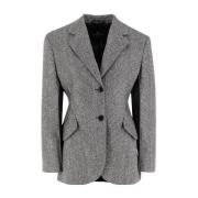 Elegant Herringbone Jacket Ermanno Scervino , Gray , Dames