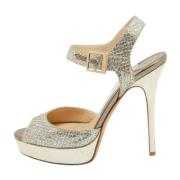 Pre-owned Fabric sandals Jimmy Choo Pre-owned , Gray , Dames