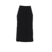 Zwarte Tweed Pencil Rok Balenciaga , Black , Dames