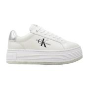 Bright White Silver Low Lace Sneakers Calvin Klein , White , Dames