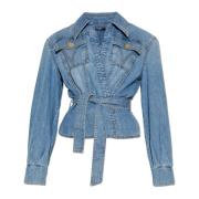 Denim overhemd Balmain , Blue , Dames