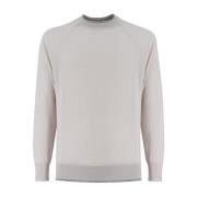 Fijn Garen Crew-Neck Sweater Eleventy , Beige , Heren