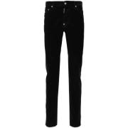 Zwarte Corduroy Slim Fit Broek Dsquared2 , Black , Heren