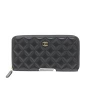 Pre-owned Leather wallets Chanel Vintage , Black , Dames