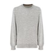 Elegant Crew-Neck Slim Fit Sweater Brunello Cucinelli , Gray , Heren