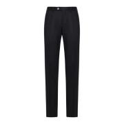 Zwarte Wollen Broek Rechte Pijp Brunello Cucinelli , Black , Heren