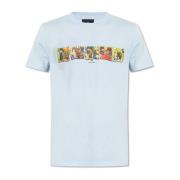 Bedrukt T-shirt PS By Paul Smith , Blue , Heren