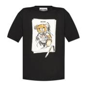 Bedrukt T-shirt Moschino , Black , Dames