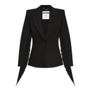 Blazer met Gesloten Revers Moschino , Black , Dames