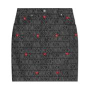 Rok met logo Moschino , Gray , Dames