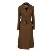 Bruine Wollen Cape Jas Jil Sander , Brown , Dames