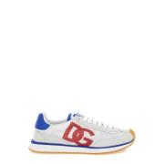 Multicolor Sneakers Puntige Neus Vetersluiting DG Logo Dolce & Gabbana...