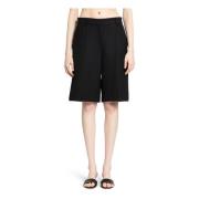 Zwarte Wol Twill Tailored Shorts TotêMe , Black , Dames