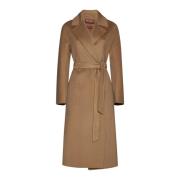 Rapido Kameel Kasjmier Wol Jas Max Mara Studio , Brown , Dames