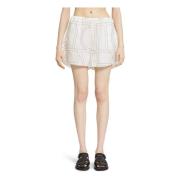 Monogram Print PJ Shorts Wide Leg TotêMe , White , Dames