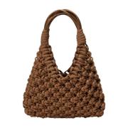 Handgeweven Leren Tas Light Topaz Hibourama , Brown , Dames