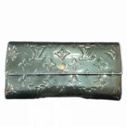 Pre-owned Leather wallets Louis Vuitton Vintage , Green , Dames