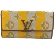 Pre-owned Leather wallets Louis Vuitton Vintage , Yellow , Dames