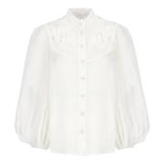 Ivoor Kant Geborduurde Blouse Zimmermann , Beige , Dames