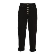 Zwarte Jeans met Juweelversiering Dondup , Black , Dames