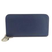 Pre-owned Leather wallets Dior Vintage , Blue , Dames