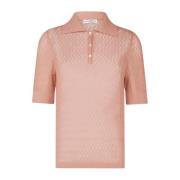 Elegant Wave Knit Polo Shirt Ballantyne , Pink , Dames