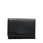 Pre-owned Leather wallets Yves Saint Laurent Vintage , Black , Dames