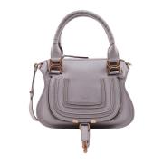 Grijze leren handtas Marcie Small Chloé , Gray , Dames