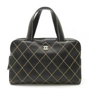 Pre-owned Leather chanel-bags Chanel Vintage , Black , Dames