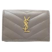 Pre-owned Leather wallets Yves Saint Laurent Vintage , Gray , Dames