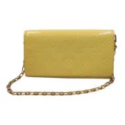 Pre-owned Leather wallets Louis Vuitton Vintage , Yellow , Dames