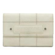 Pre-owned Leather wallets Chanel Vintage , White , Dames