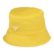 Limited Edition Ananas Geel Bucket Hat Prada , Yellow , Dames