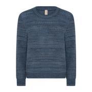 Mix Colour Pullover Jeans Blue Skovhuus , Blue , Dames