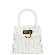 Pre-owned Leather handbags Salvatore Ferragamo Pre-owned , White , Dam...