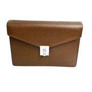 Pre-owned Leather clutches Salvatore Ferragamo Pre-owned , Brown , Dam...