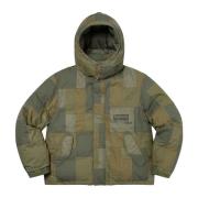 Patchwork Puffy Jacket Olive Beperkte Oplage Comme des Garçons , Green...