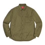 Beperkte Oplage Nylon Gevulde Shirt Olijf Supreme , Green , Heren