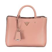 Roze Meridian Handtas met Drie Compartimenten Guess , Pink , Dames