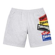 Beperkte oplage Multi Logo Sweatshort Ash Grey Supreme , Gray , Heren