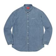 Klassieke Logo Denim Shirt Lichtblauw Supreme , Blue , Heren