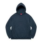 Beperkte oplage Satin Appliqué Hoodie Navy Supreme , Blue , Heren