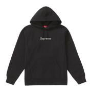 Beperkte Oplage Swarovski Zwarte Hoodie Supreme , Black , Heren