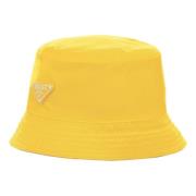 Gele Nylon Bucket Hat Limited Edition Prada , Yellow , Unisex