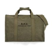 Canvas Tote Bag met Logo Print A.p.c. , Beige , Heren