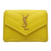 Pre-owned Leather wallets Yves Saint Laurent Vintage , Yellow , Dames