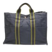 Pre-owned Canvas handbags Hermès Vintage , Blue , Dames