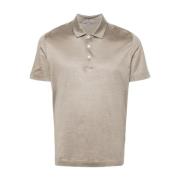 Beige Maroon Gespikkeld Poloshirt Canali , Gray , Heren