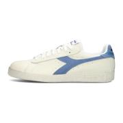 Retro Lage Sneakers Blauwe Accenten Diadora , White , Heren